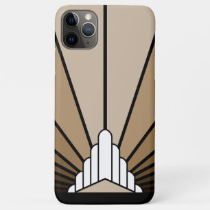 Art deco zon in tan Case-Mate iPhone case