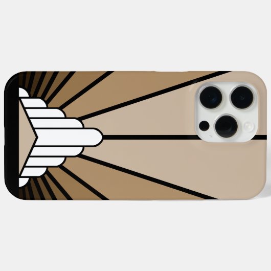 Art deco zon in tan Case-Mate iPhone case (Achterkant (horizontaal))
