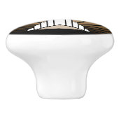 Art deco zon in tan Ceramic Pull Keramische Knop (Zijkant)