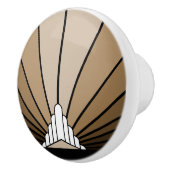 Art deco zon in tan Ceramic Pull Keramische Knop (Rechts)