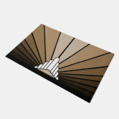 Art deco zon in tan Door Mat (Schuin)