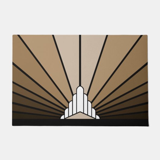 Art deco zon in tan Door Mat (Voorkant)