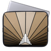 Art deco zon in tan Electronics Bag Laptop Sleeve (Voorkant)