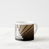 Art deco zon in tan espresso kop (Voorkant rechts)