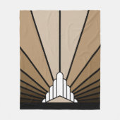 Art deco zon in tan Fleece Deken (Voorkant)