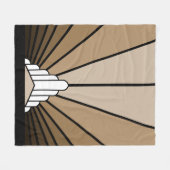 Art deco zon in tan Fleece Deken (Voorkant (Horizontaal))