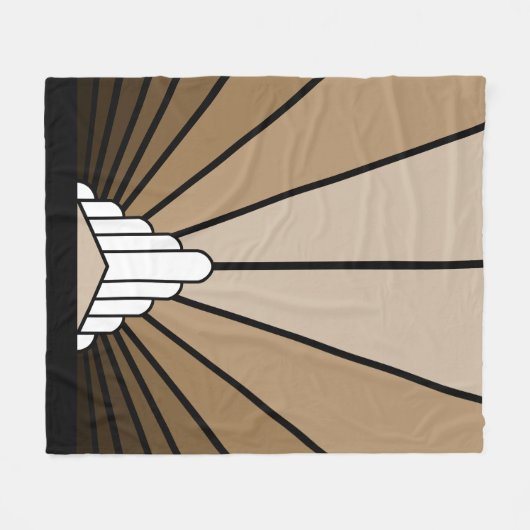 Art deco zon in tan Fleece Deken (Voorkant (Horizontaal))