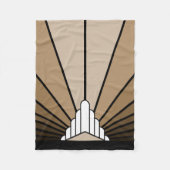 Art deco zon in tan Fleece Deken (Voorkant)