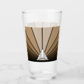 Art deco zon in tan glas (Voorkant)