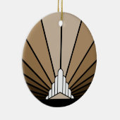 Art deco zon in tan keramisch ornament (Rechts)