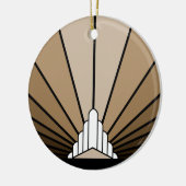 Art deco zon in tan keramisch ornament (Links)
