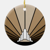 Art deco zon in tan keramisch ornament (Achterkant)