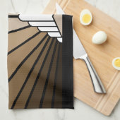 Art deco zon in tan Keuken Handdoeken (Quarter Fold)