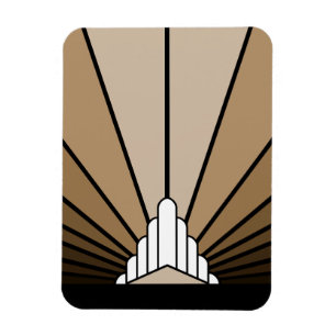 Art deco zon in tan magneet