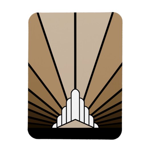 Art deco zon in tan magneet (Verticaal)