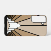 Art deco zon in tan samsung galaxy hoesje (Achterkant horizontaal)