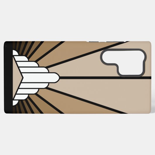 Art deco zon in tan samsung galaxy hoesje (Achterkant horizontaal)