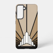 Art deco zon in tan samsung galaxy hoesje (Achterkant)