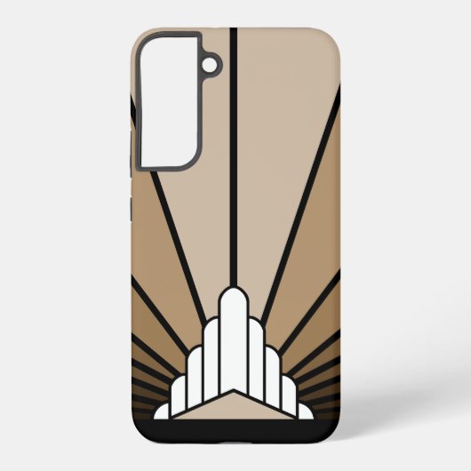 Art deco zon in tan samsung galaxy hoesje (Achterkant)