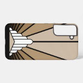 Art deco zon in tan samsung galaxy hoesje (Achterkant horizontaal)