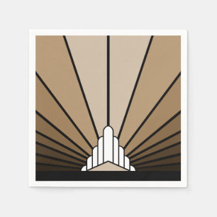 Art deco zon in tan servet