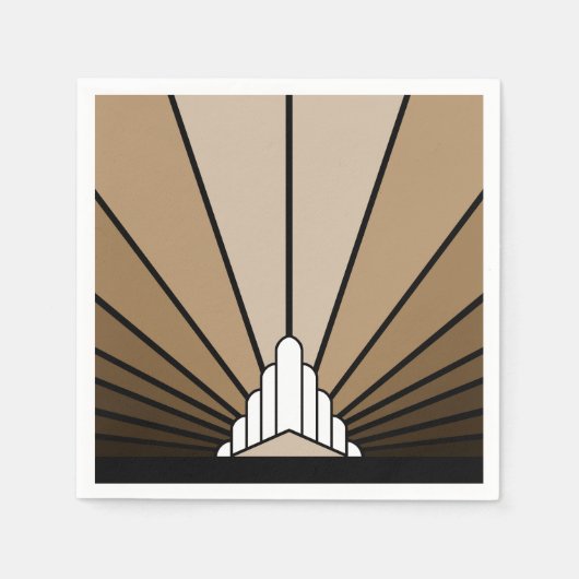 Art deco zon in tan servet (Voorkant)