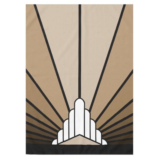 Art deco zon in tan tafelkleed (Voorkant)