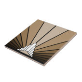 Art deco zon in tan tegeltje (Zijkant)