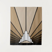 Art deco zon in tan wandkleed (Voorkant)