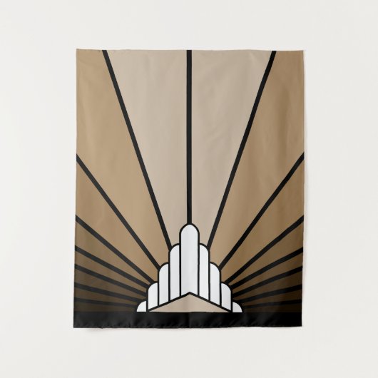 Art deco zon in tan wandkleed (Voorkant)