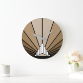 Art deco zon in tan Wandklok (Huis)