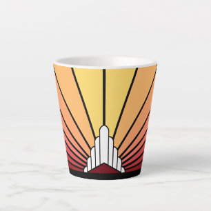 Art deco zon in zonsopgang Latte Mok