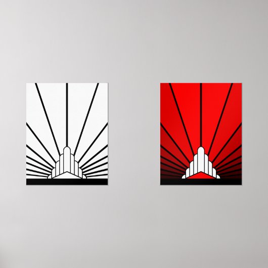 Art deco zon muurkunst sets (Voorkant)
