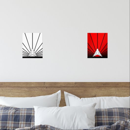 Art deco zon muurkunst sets (Slaapkamer)