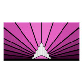 Art deco zon roze perfect poster (Voorkant)