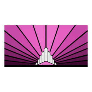Art deco zon roze perfect poster