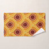 Art Deco Zon Sinaasappel Geel Bruin Patroon Bad Handdoek (Handdoek)