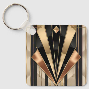 Art Deco Zonneburst Geometrisch Luxe Design Sleutelhanger