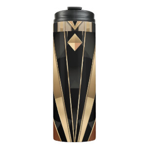 Art Deco Zonneburst Geometrisch Luxe Design Thermosbeker