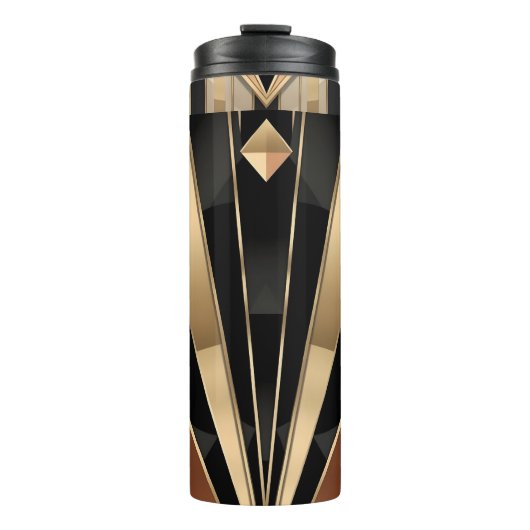 Art Deco Zonneburst Geometrisch Luxe Design Thermosbeker (Voorkant)