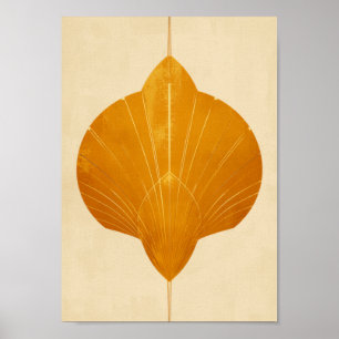 Art Deco Zonneburst Mosterd Goud Wand Kunst Poster