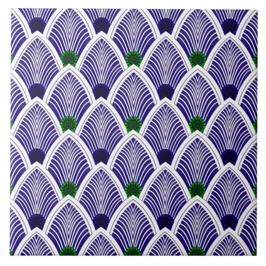 Art Deco zonnestraal ventilator in koele zomerse p Tegeltje (Voorkant)