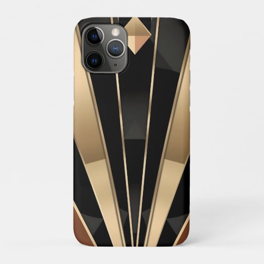 Art Deco Zonneuitbarsting Geometrisch Luxe Ontwerp Case-Mate iPhone Case (Achterkant)
