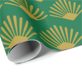 Art Deco Zonsopgang Motief Patroon Cadeaupapier (Rol Hoek)