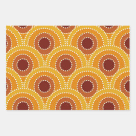 Art Deco zonsopgang Retro patroon Inpakpapier Vel