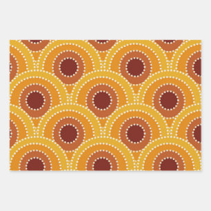 Art Deco zonsopgang Retro patroon Inpakpapier Vel