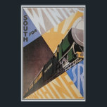 art. Deco Zuidelijke spoorweg Poster<br><div class="desc">Hulp nodig bij het aanpassen van de grootte? Dit afbeelding op een ander Zazzle cadeau? Neem contact met ons op. (uitzicht contactknop boven deze beschrijving. Foto met hoge resolutie (18, 1 miljoen pixels, 11, 2 MB Jpeg) van een vintage c. 1930 British Art Deco-reisreclame voor de Zuidelijke Spoorweg. De Southern...</div>