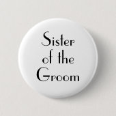Art Deco Zuster van de Groom Wedding Button (Voorkant)