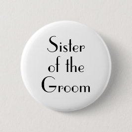 Art Deco Zuster van de Groom Wedding Button