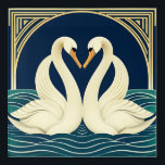 Art Deco Zwanen Acryl Wandkunst Acryl Muurkunst<br><div class="desc">Perfect voor de Art Deco Swan liefhebber!</div>